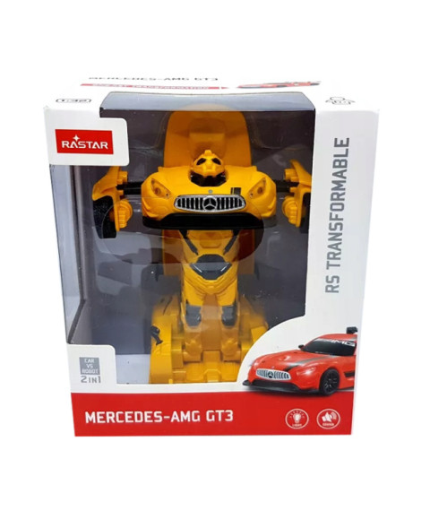 Mașină RASTAR Die cast 1:32 Mercedes-Benz GT3 Transformable car, galbenă, 61363